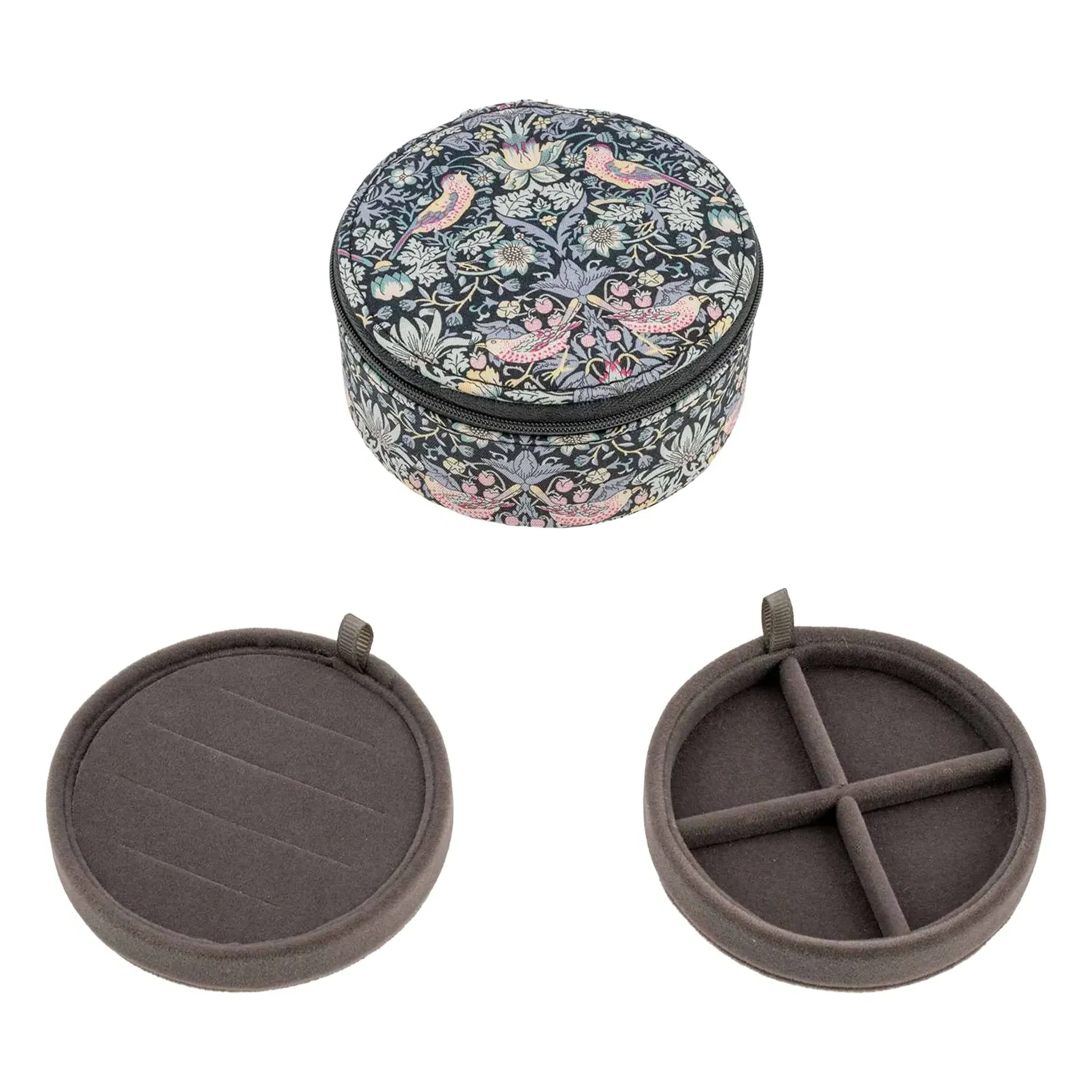 MW Liberty Strawberry Thief Round Jewelry Box - Black, Cotton alternate view