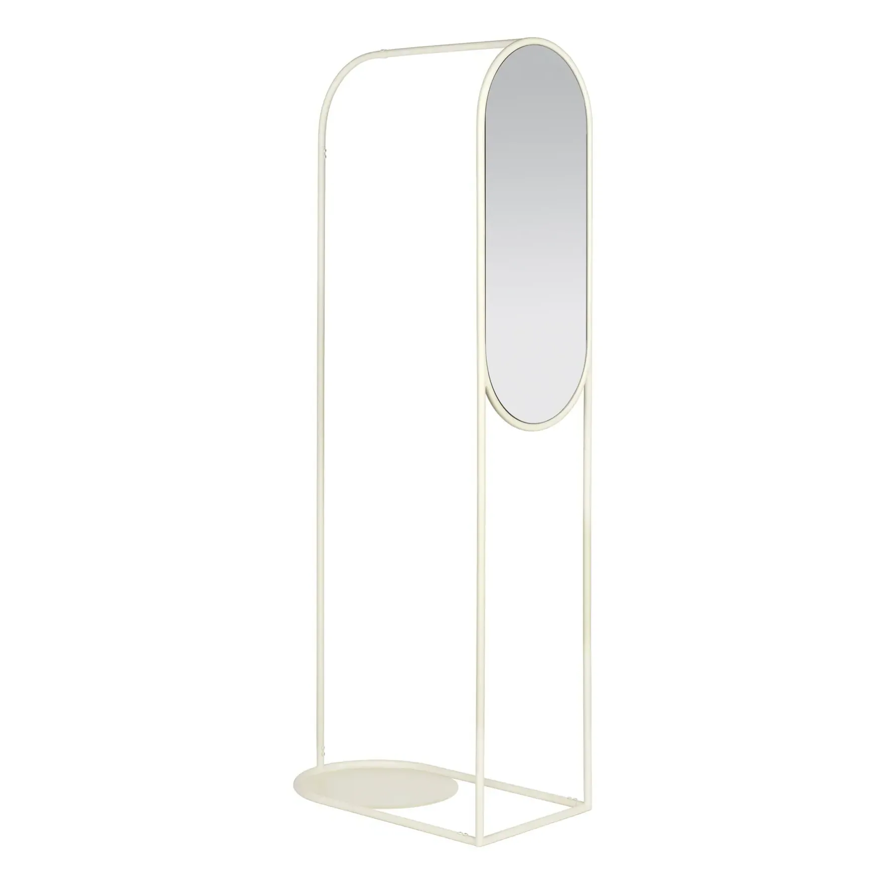 Archie Coat Rack with Mirror - White, Metal product