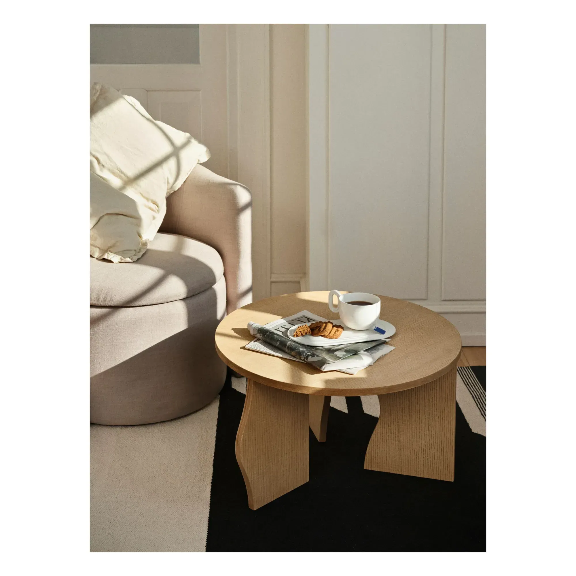 Brook Round Coffee Table - Ash Wood alternate view
