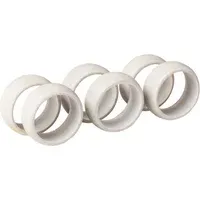 Broste Copenhagen Stoneware Napkin Ring Set of 6 - White alternate view