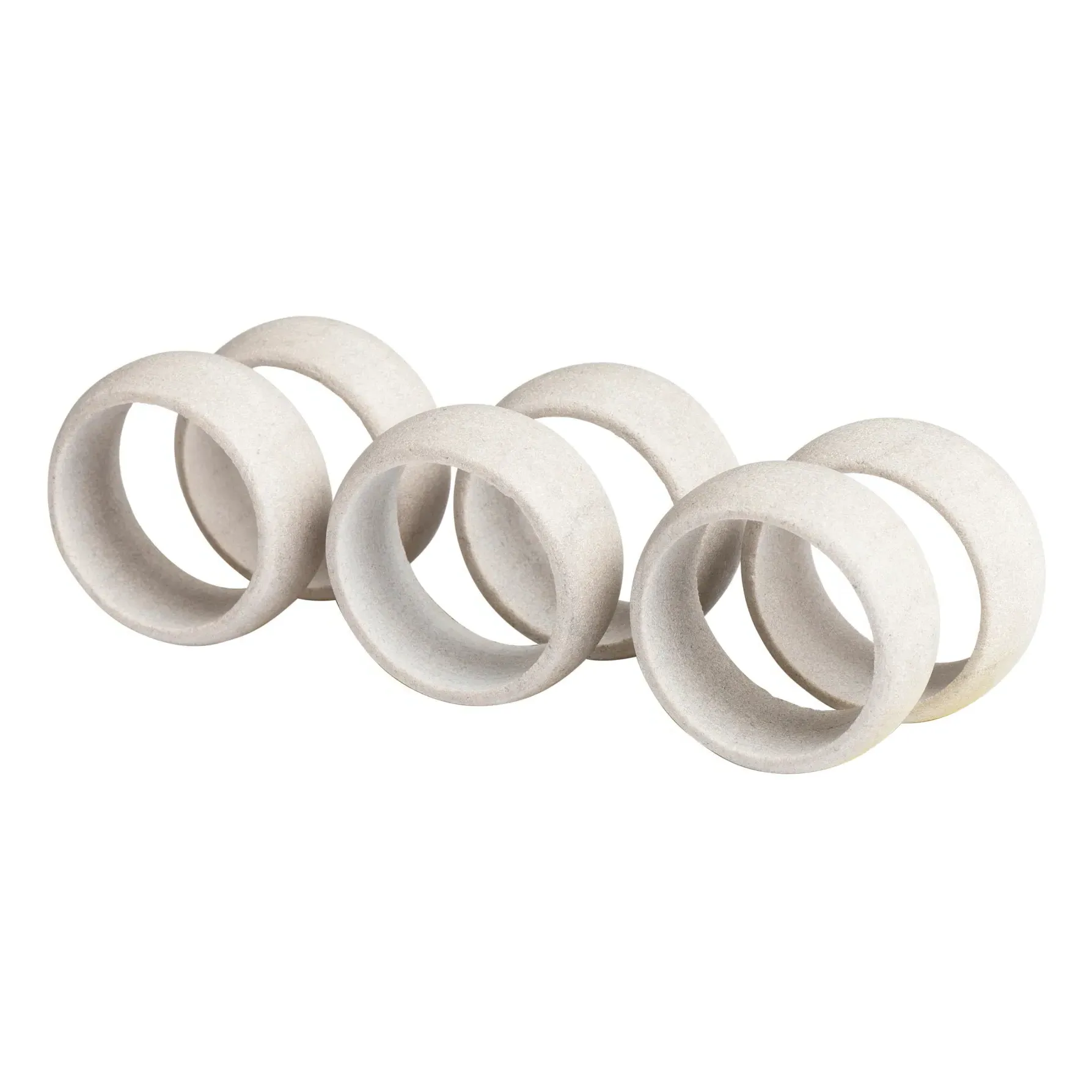 Broste Copenhagen Stoneware Napkin Ring Set of 6 - White product