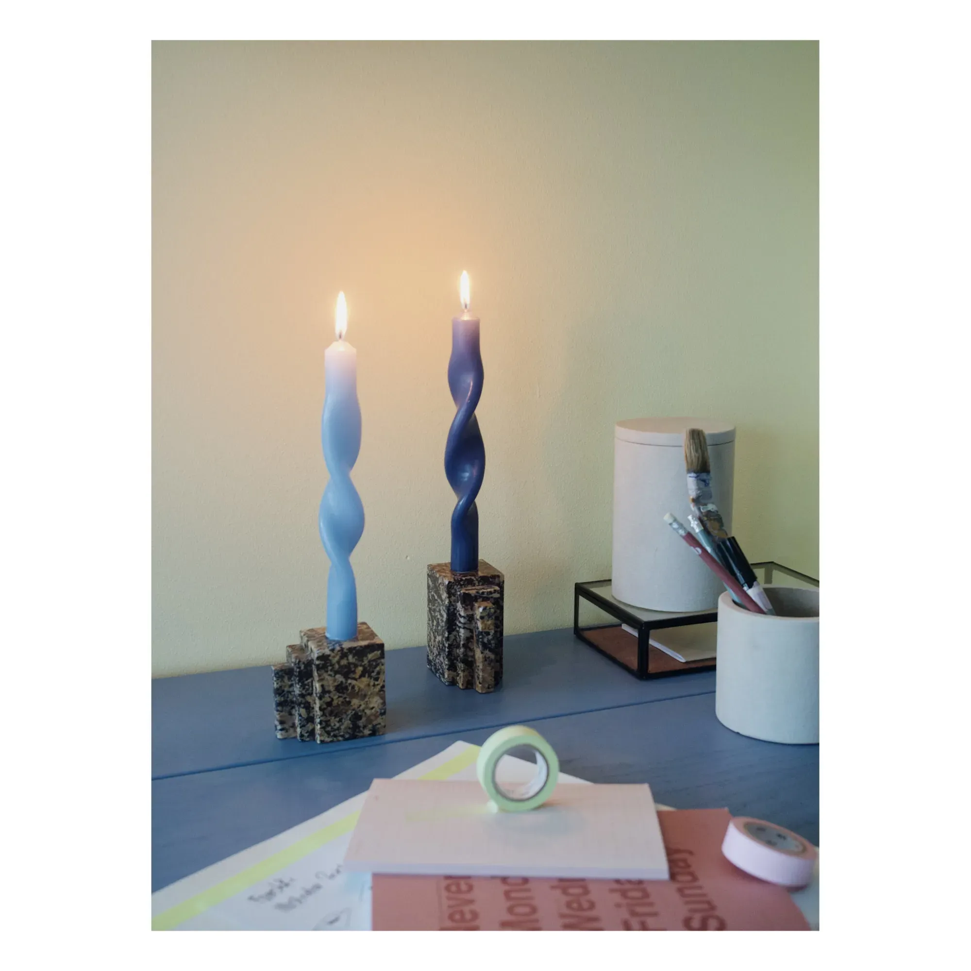 Broste Copenhagen Twist Candles Set of 2 - Light Blue alternate view