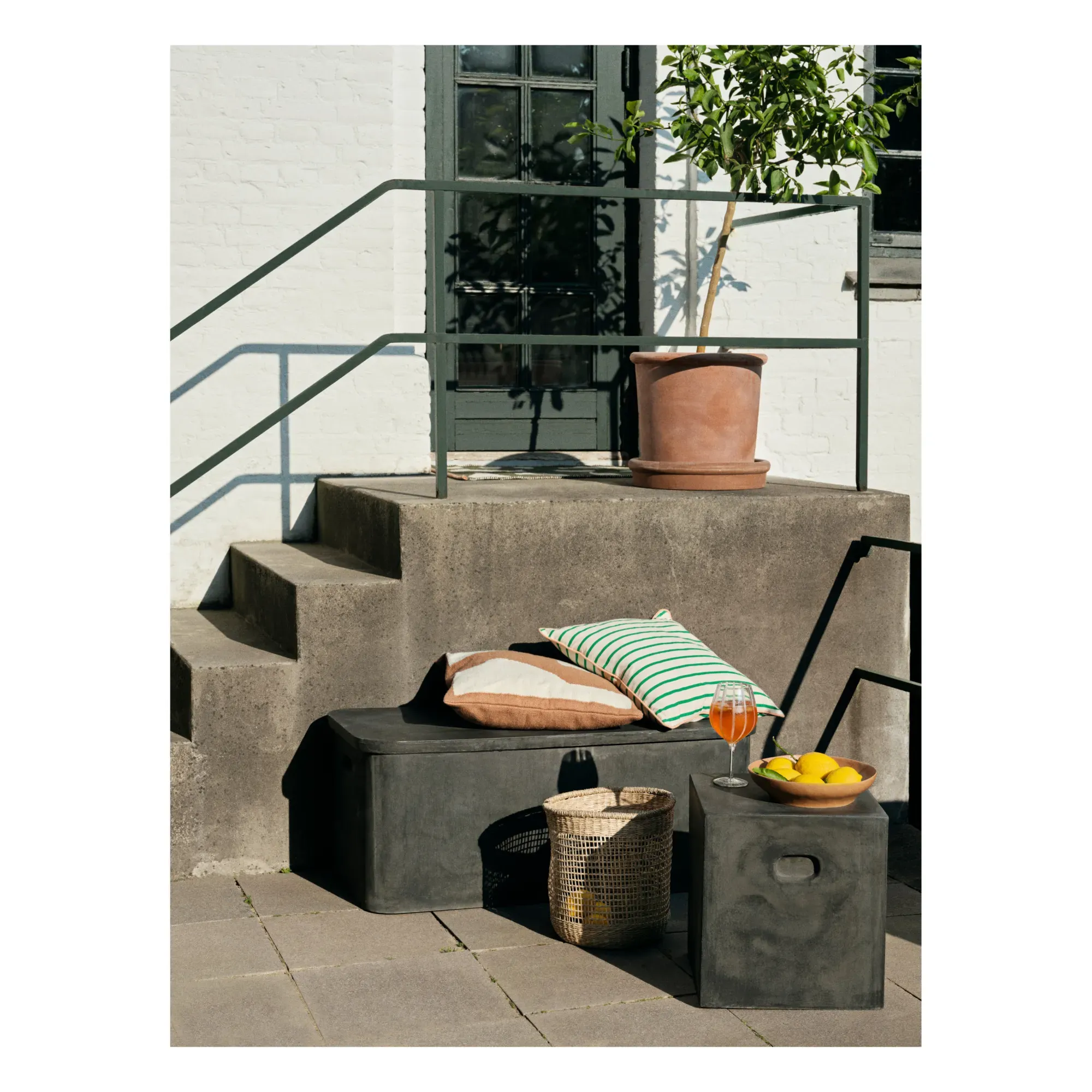 Fiber Clay Outdoor Storage Bench - Carbon alternate view