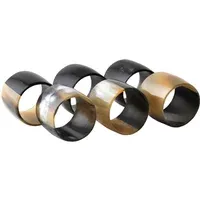Horn Serviette Rings Set of 6 - Natural alternate view