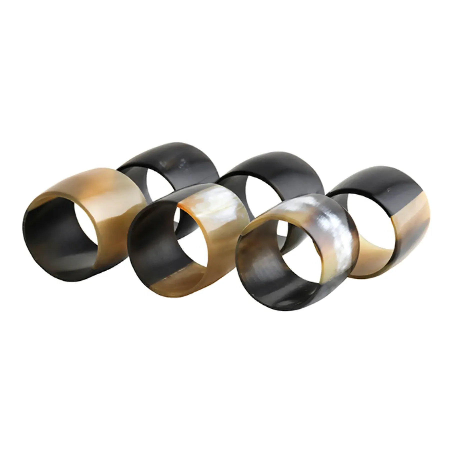Horn Serviette Rings Set of 6 - Natural product