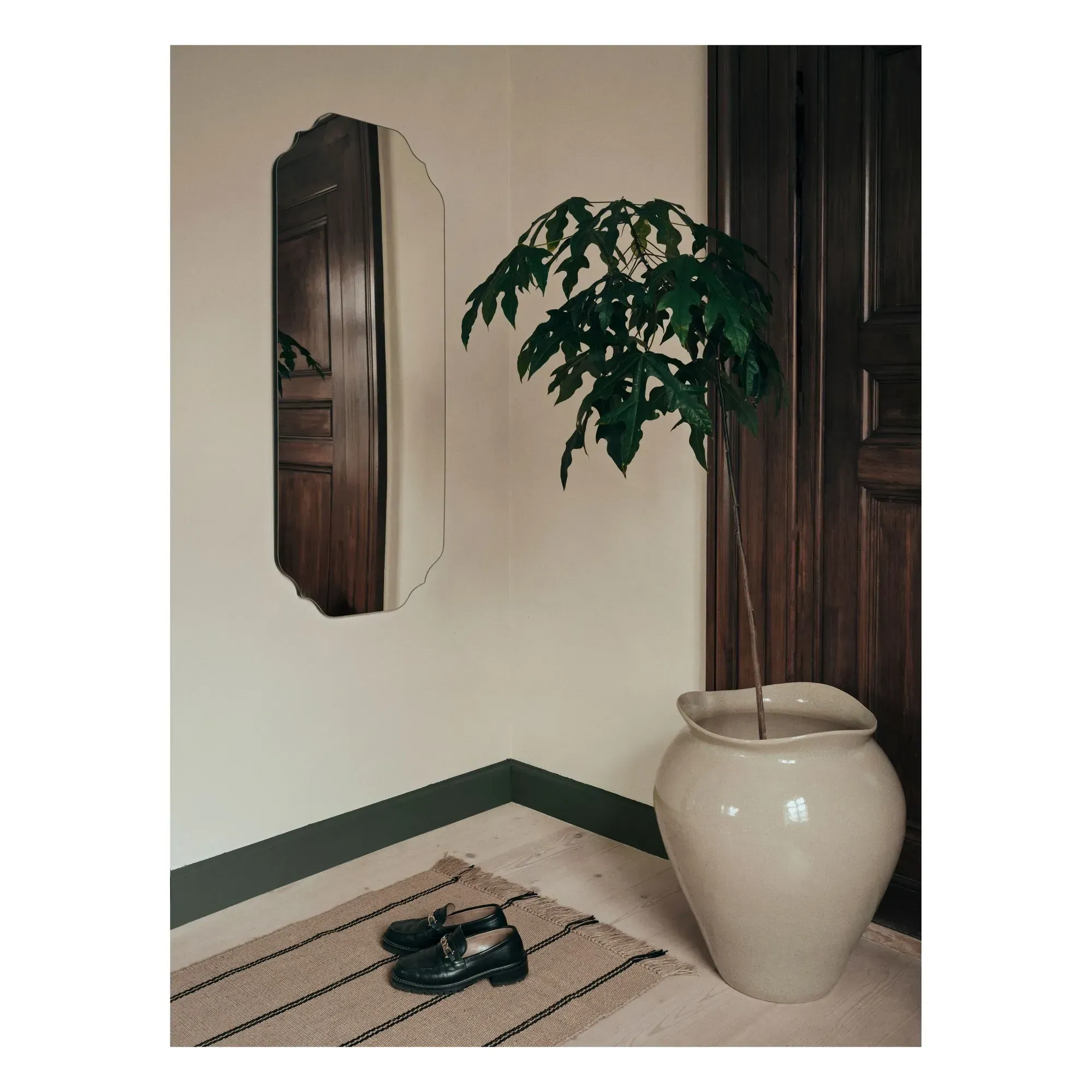 Lulu Faceted Wall Mirror - Black, MDF alternate view