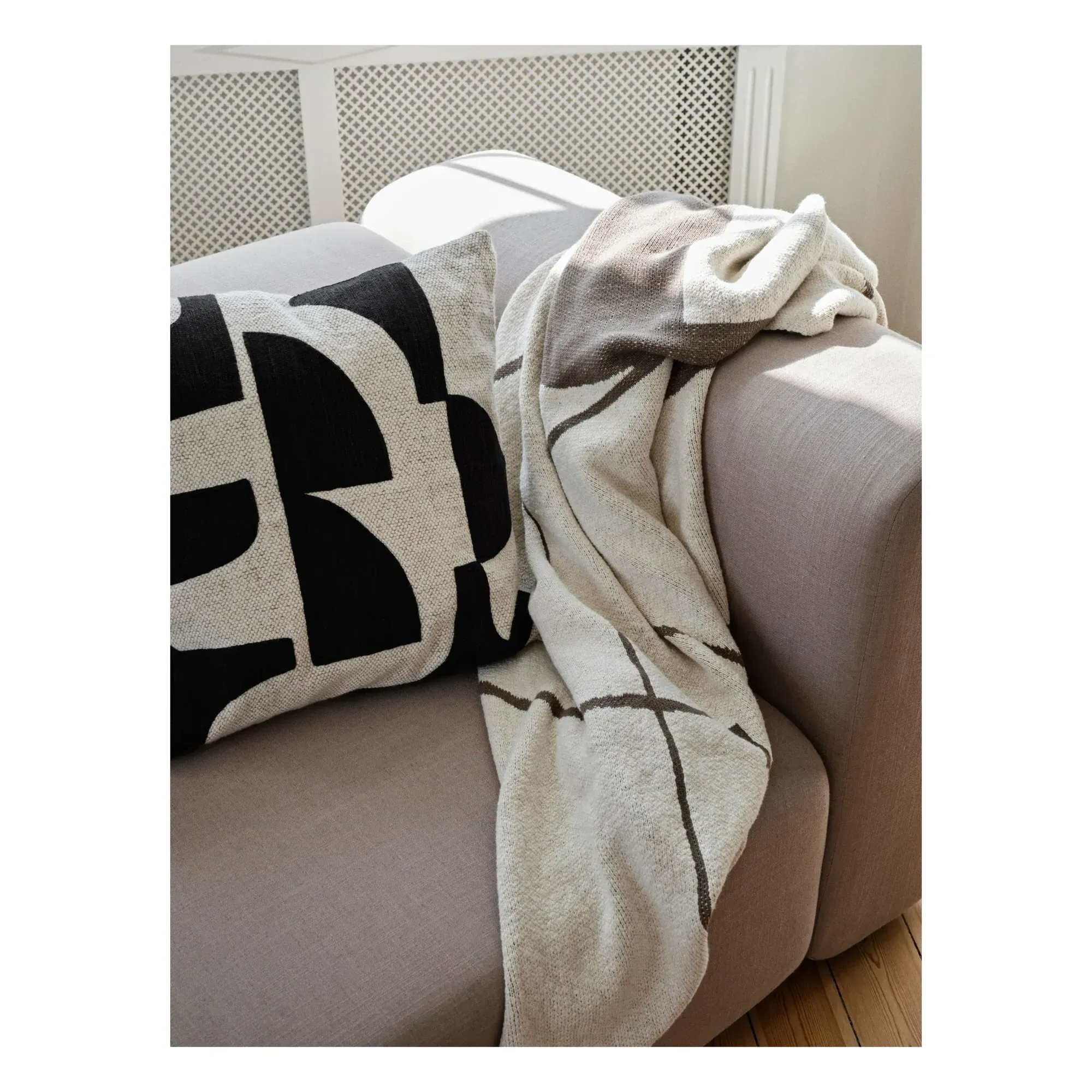 Maren Cotton Throw - Frosted Brown, Cotton alternate view