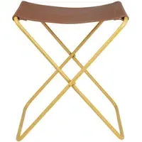 Nola Folding Stool - Mustard, Leather alternate view