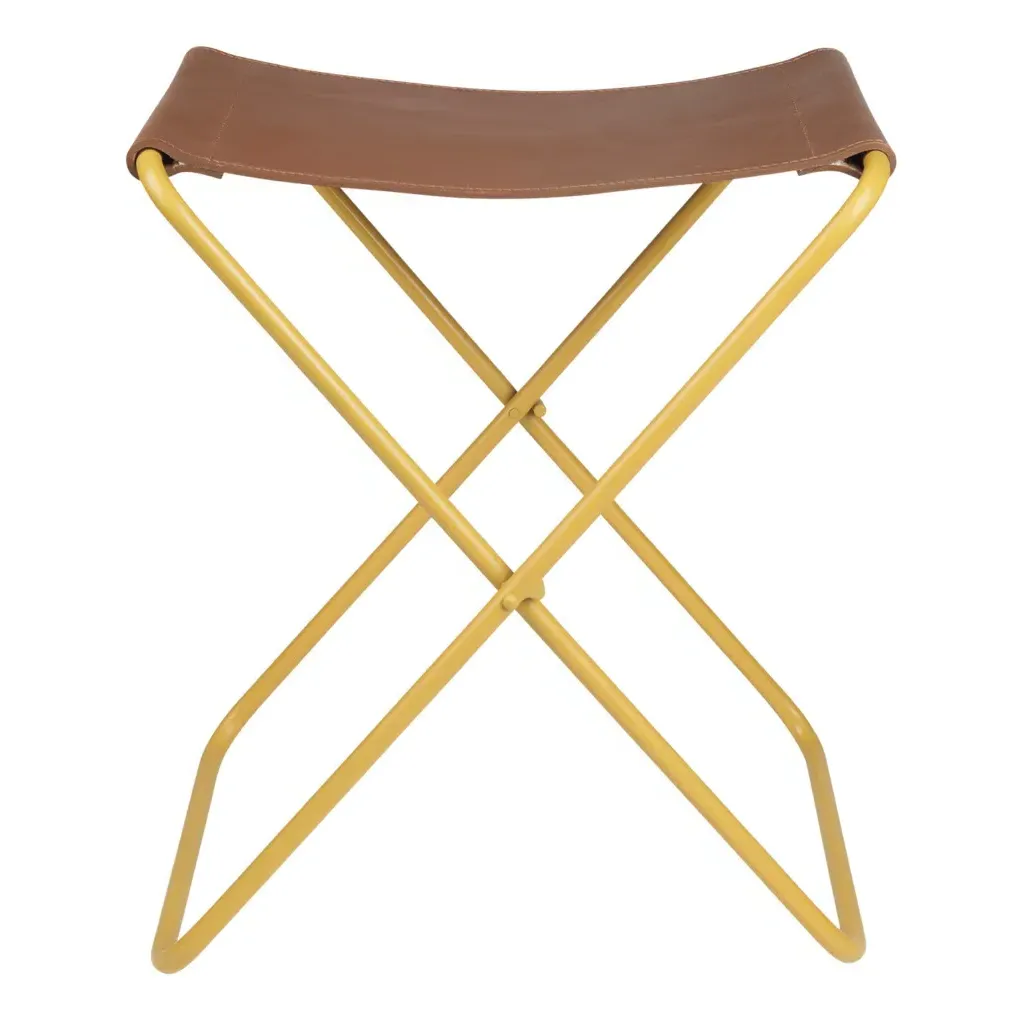 Nola Folding Stool - Mustard, Leather product