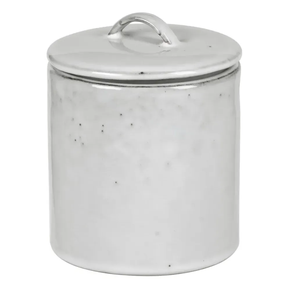 Nordic Sand Stoneware Pot with Lid - Light Grey product