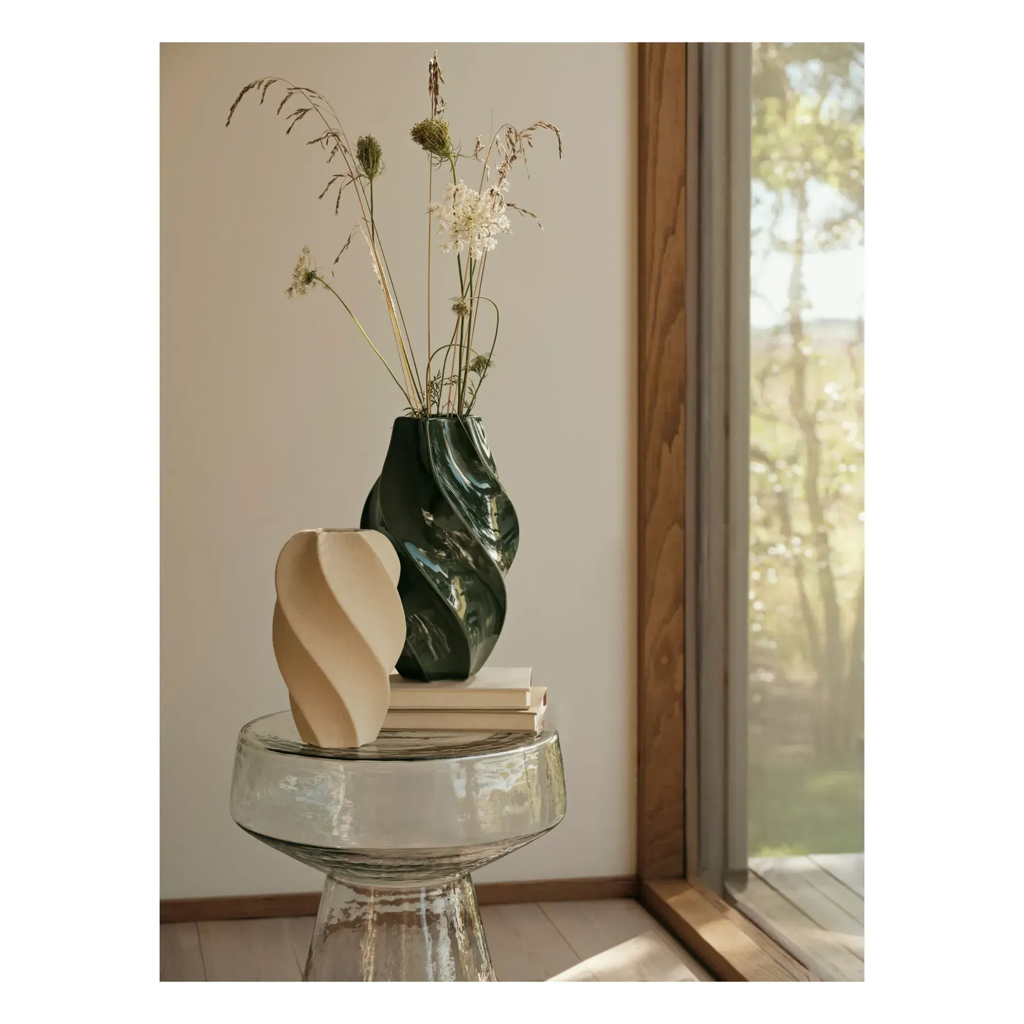 Odette Stoneware Vase - Green alternate view