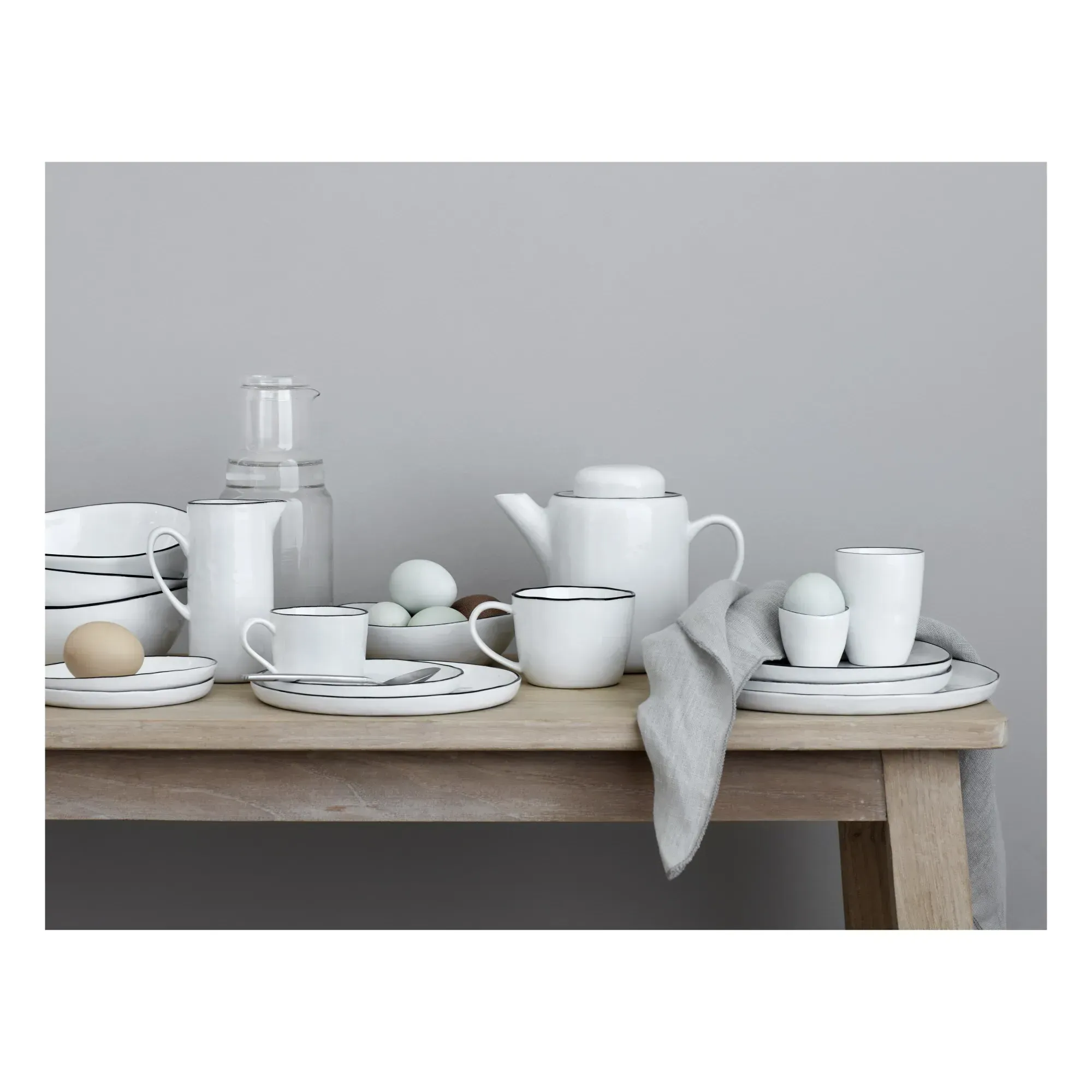 Salt Porcelain Cup and Saucer Set - White alternate view