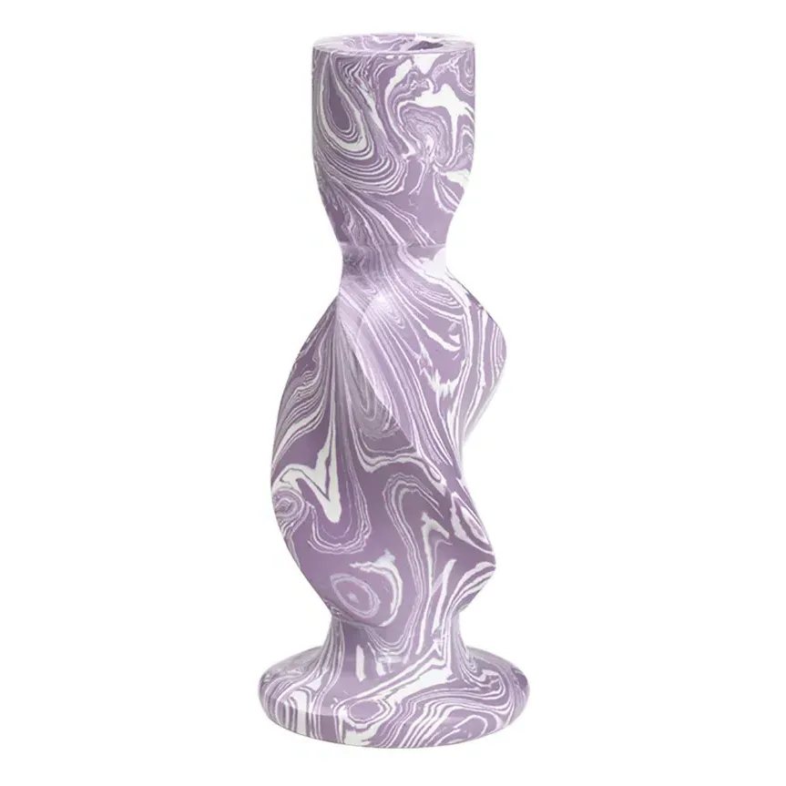 Twist Candlestick - Lavender, Marble Composite product