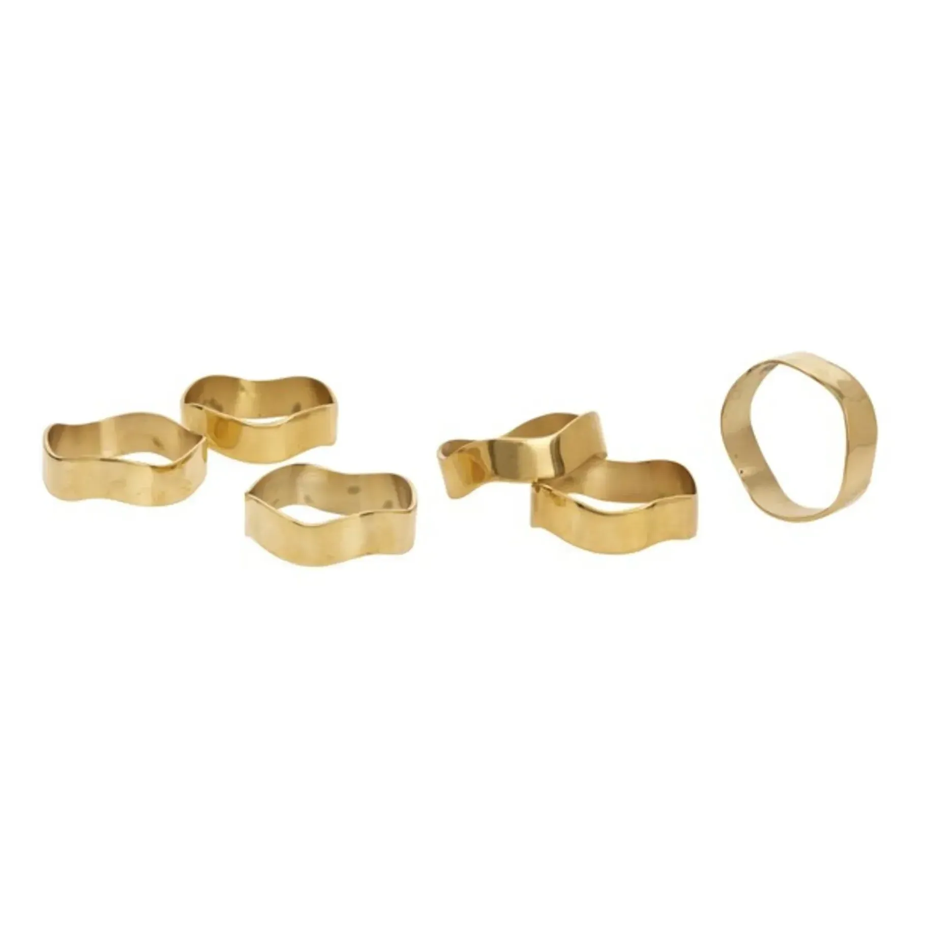 Zina Napkin Rings Set of 6 - Gold, Iron product
