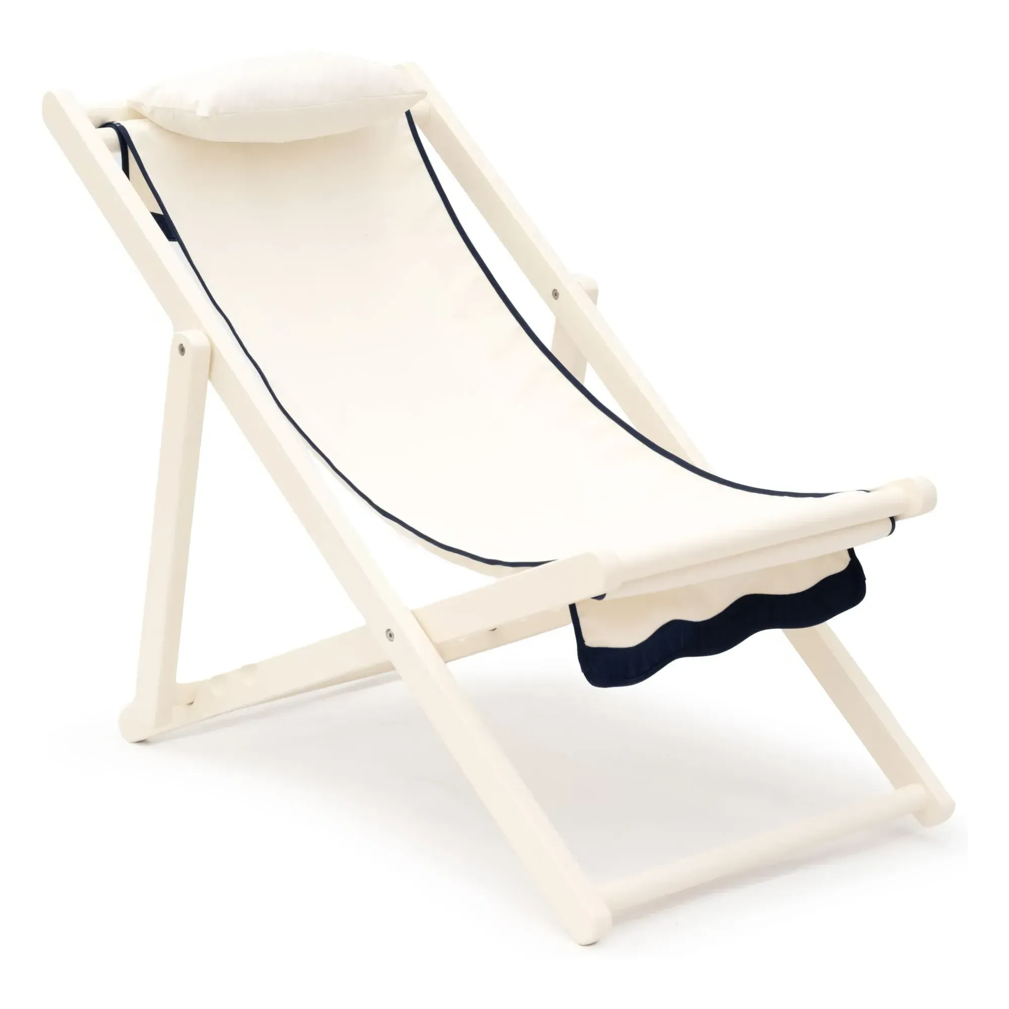 Sling Folding Deck Chair - White product