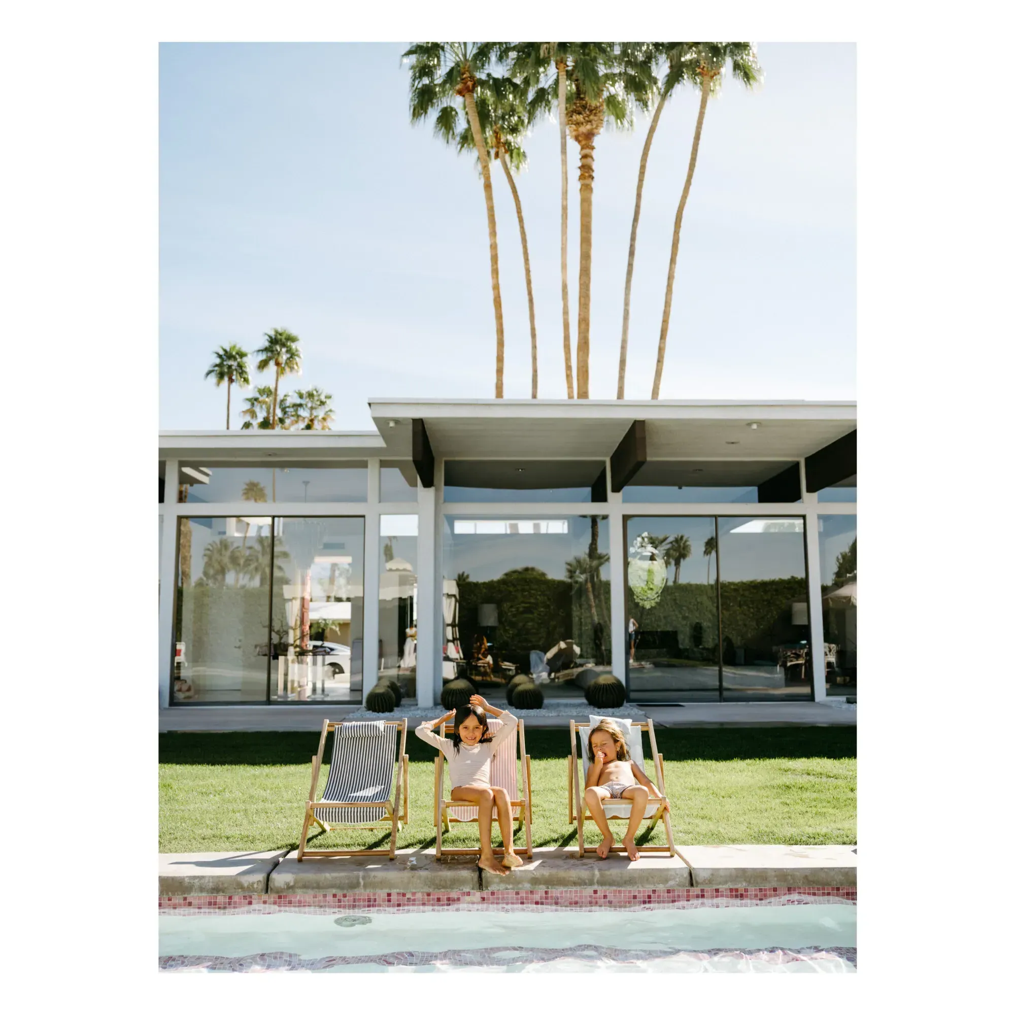 The Sling Kids' Deckchair - Navy Blue, Wood alternate view