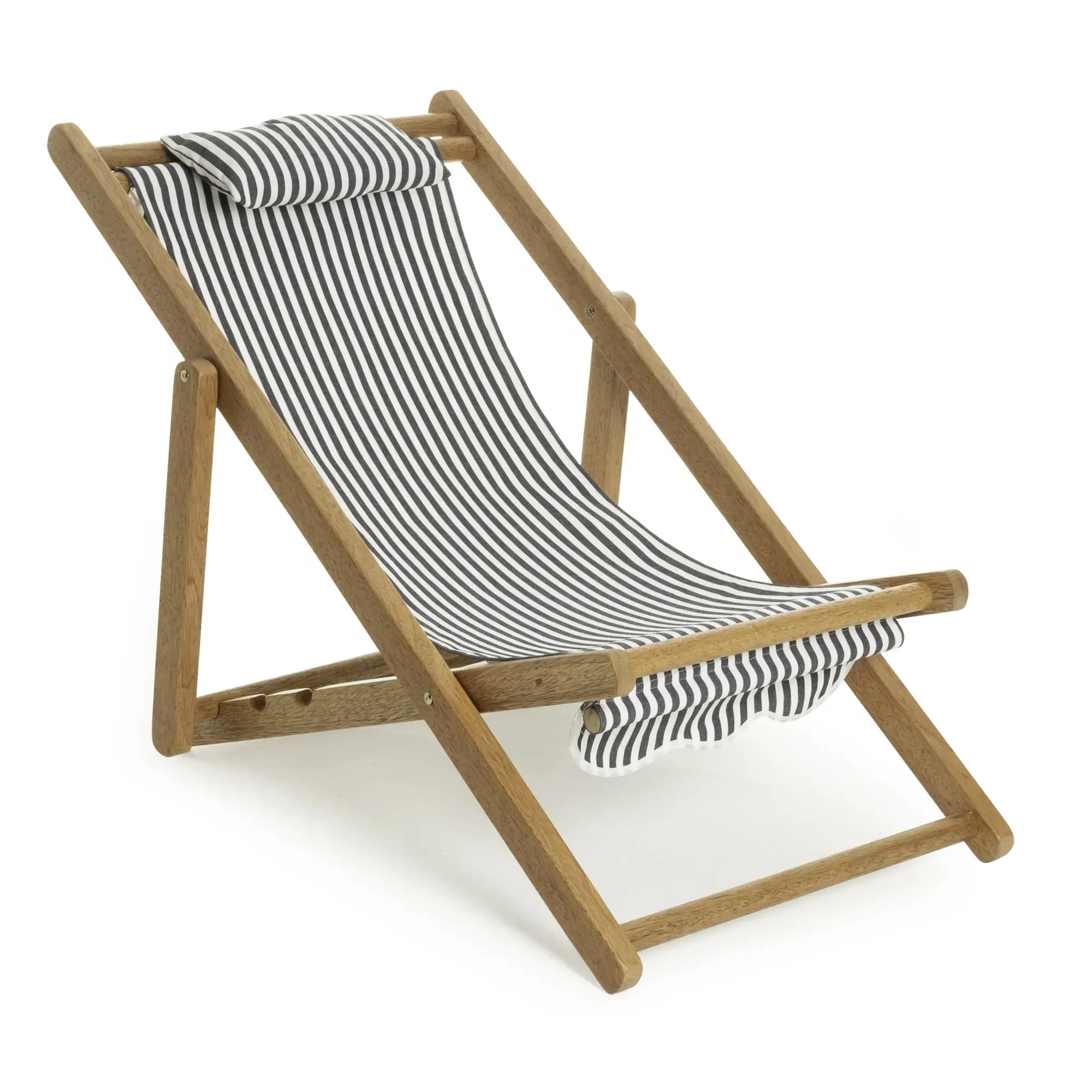 The Sling Kids' Deckchair - Navy Blue, Wood product