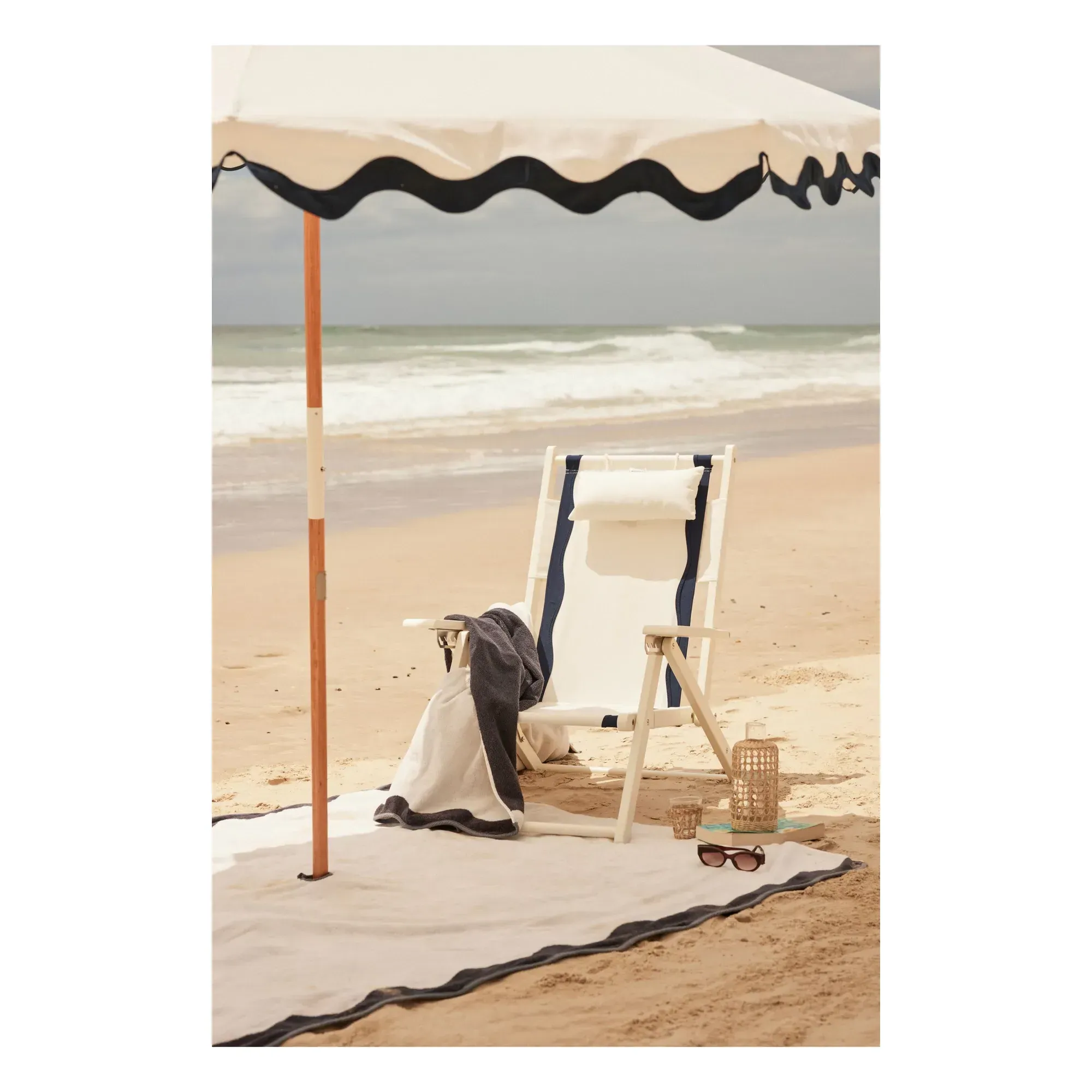 Tommy Folding Chair - White, Wood, Cotton alternate view
