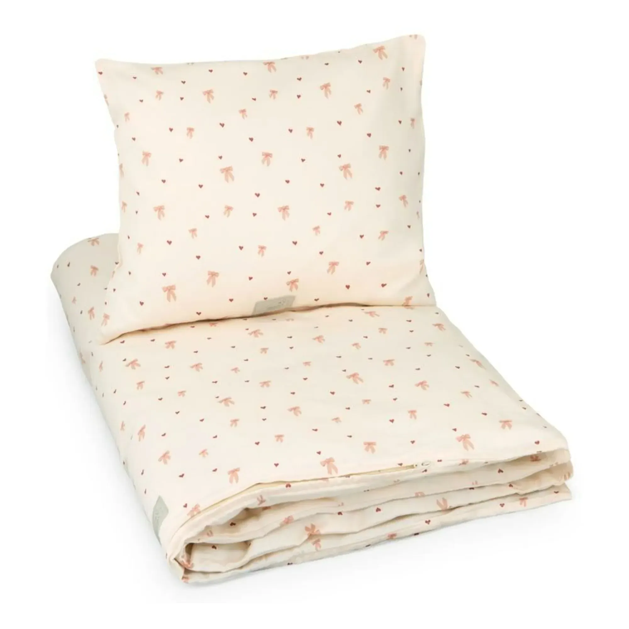 Bows Duvet Cover & Pillowcase Set - Pale Pink, Cotton product