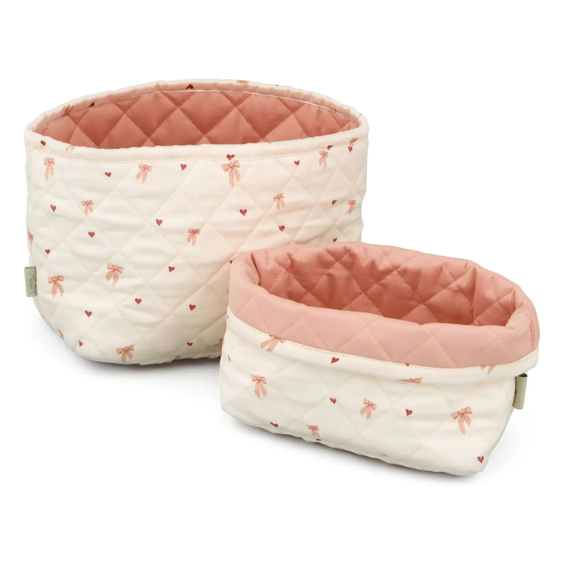 Bows Set of 2 Storage Baskets - Pink, Organic Cotton product
