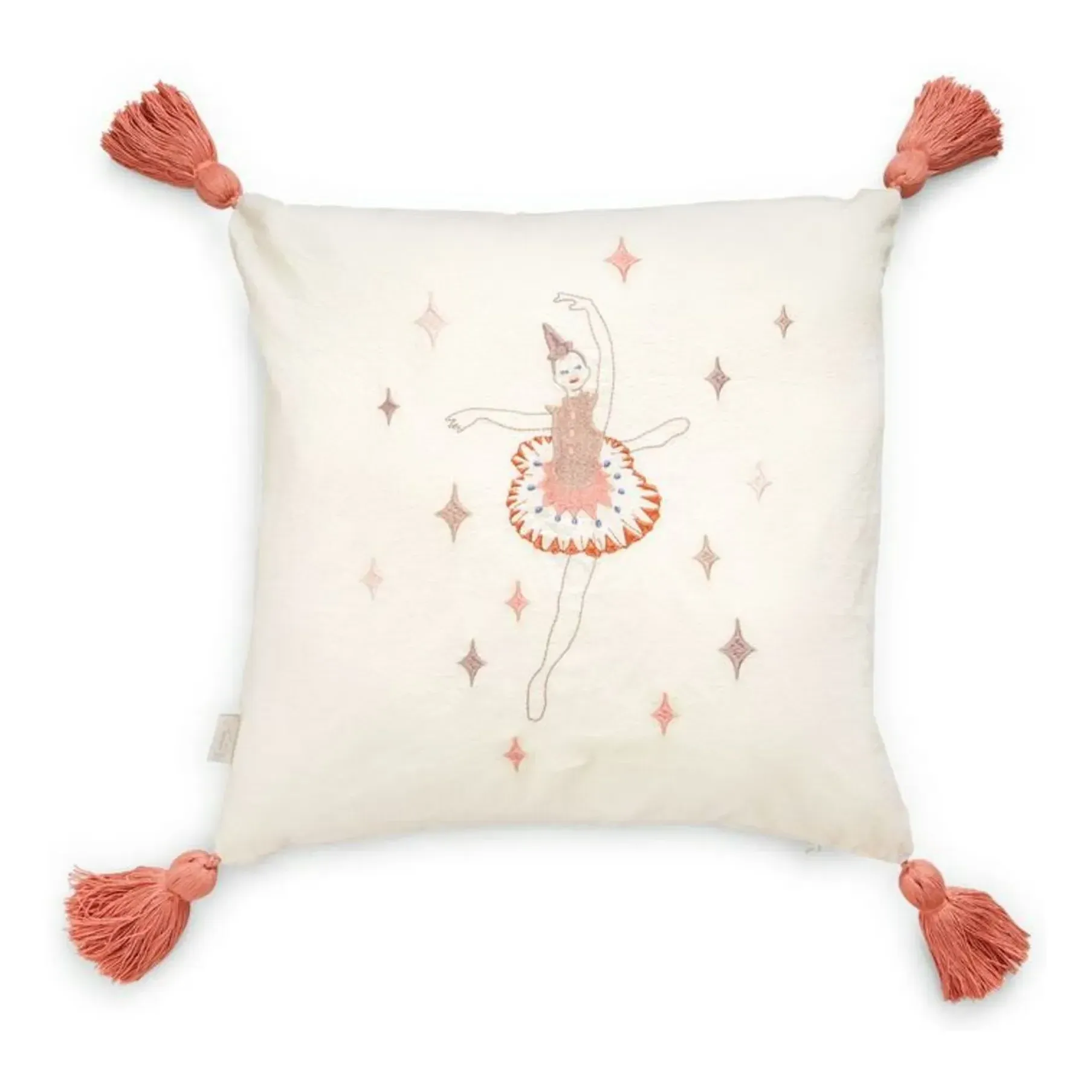 Cam Cam Ballerina Embroidered Cushion - Pink, Organic Cotton product