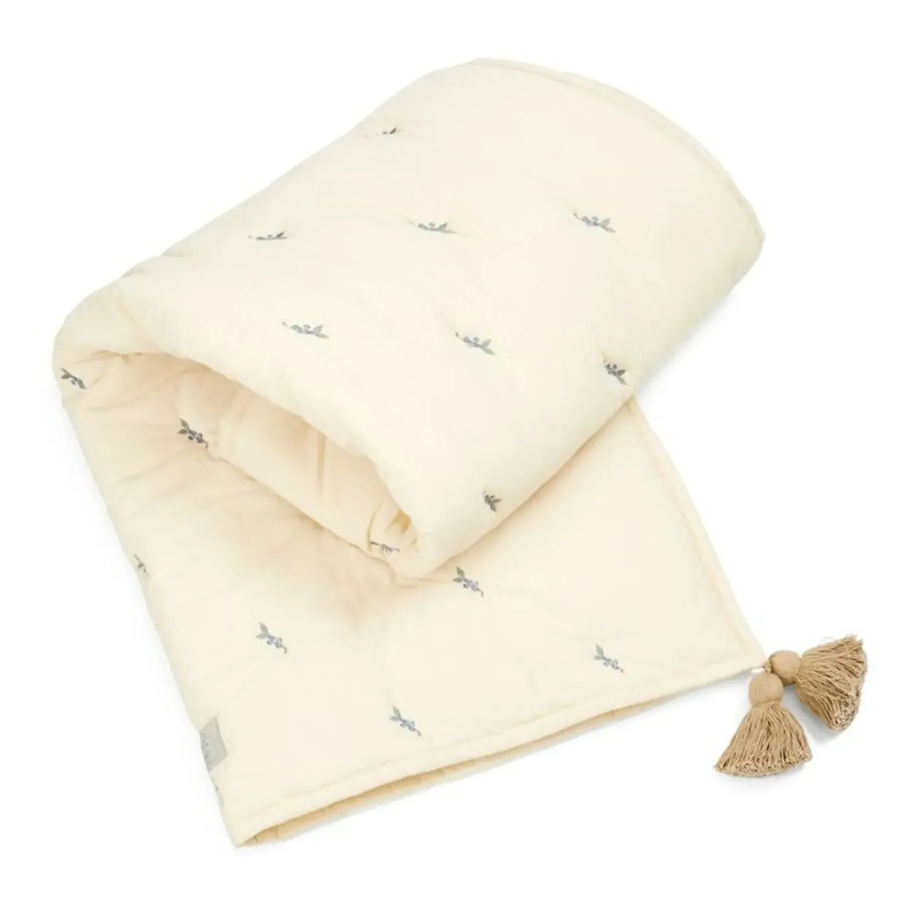 Cam Cam Blueberries Embroidered Blanket - Blue, Organic Cotton alternate view