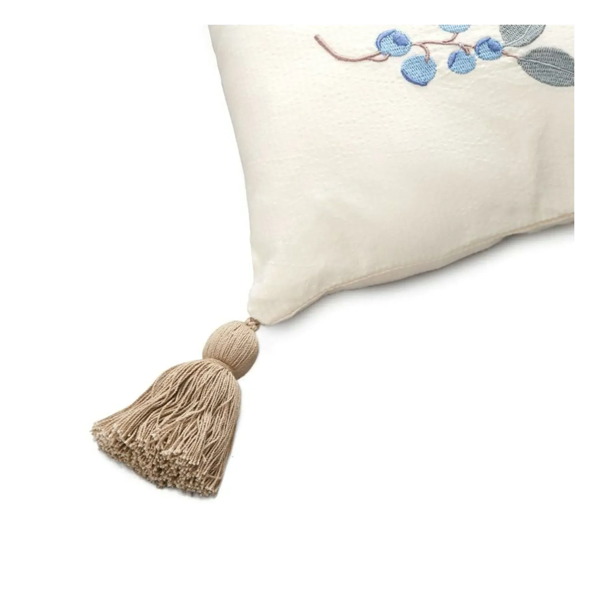 Cam Cam Blueberries Embroidered Cushion - Blue, Organic Cotton alternate view