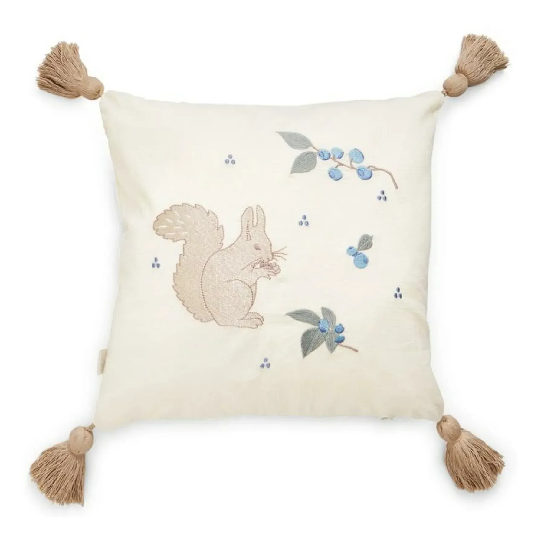 Cam Cam Blueberries Embroidered Cushion - Blue, Organic Cotton product