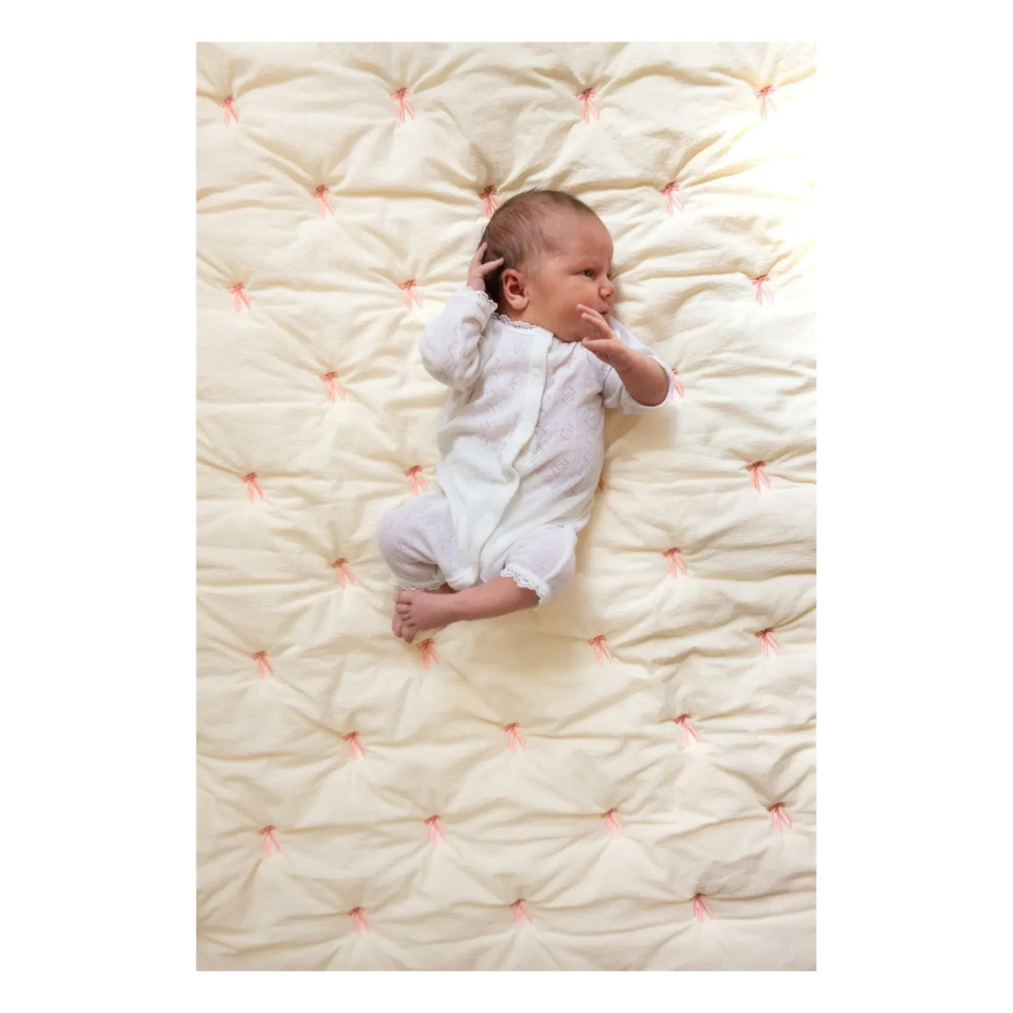 Cam Cam Bows Embroidered Blanket - Pink, Organic Cotton alternate view
