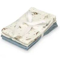 Cam Cam Copenhagen Sea Garden Muslin Wash Cloths Set of 4 - Blue, Organic Cotton alternate view