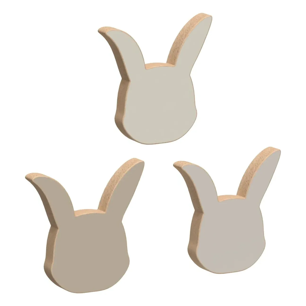 Cam Cam Rabbit Wall Hooks Set of 3 - Sand, Beech Wood product