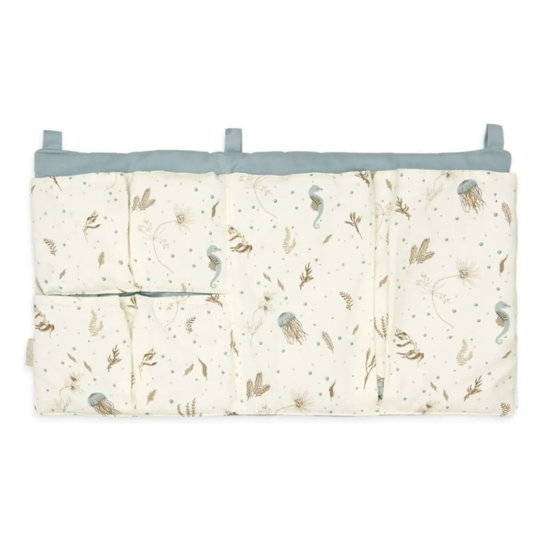 Sea Garden Cot Bed Pocket - Blue, Organic Cotton product