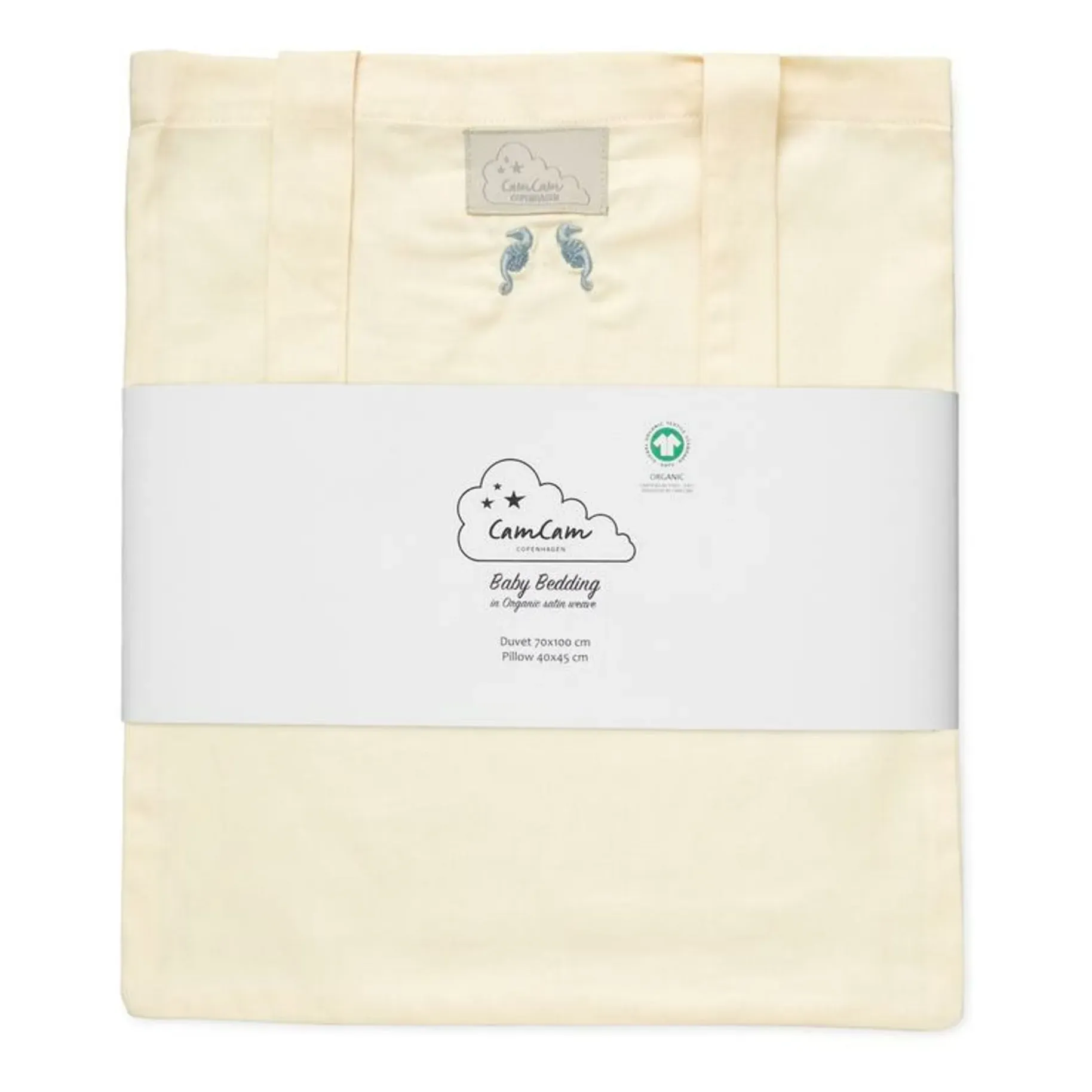 Sea Garden Embroidered Bed Linen Set - Blue, Organic Cotton product