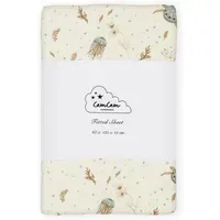 Sea Garden Fitted Sheet - Blue, Organic Cotton alternate view