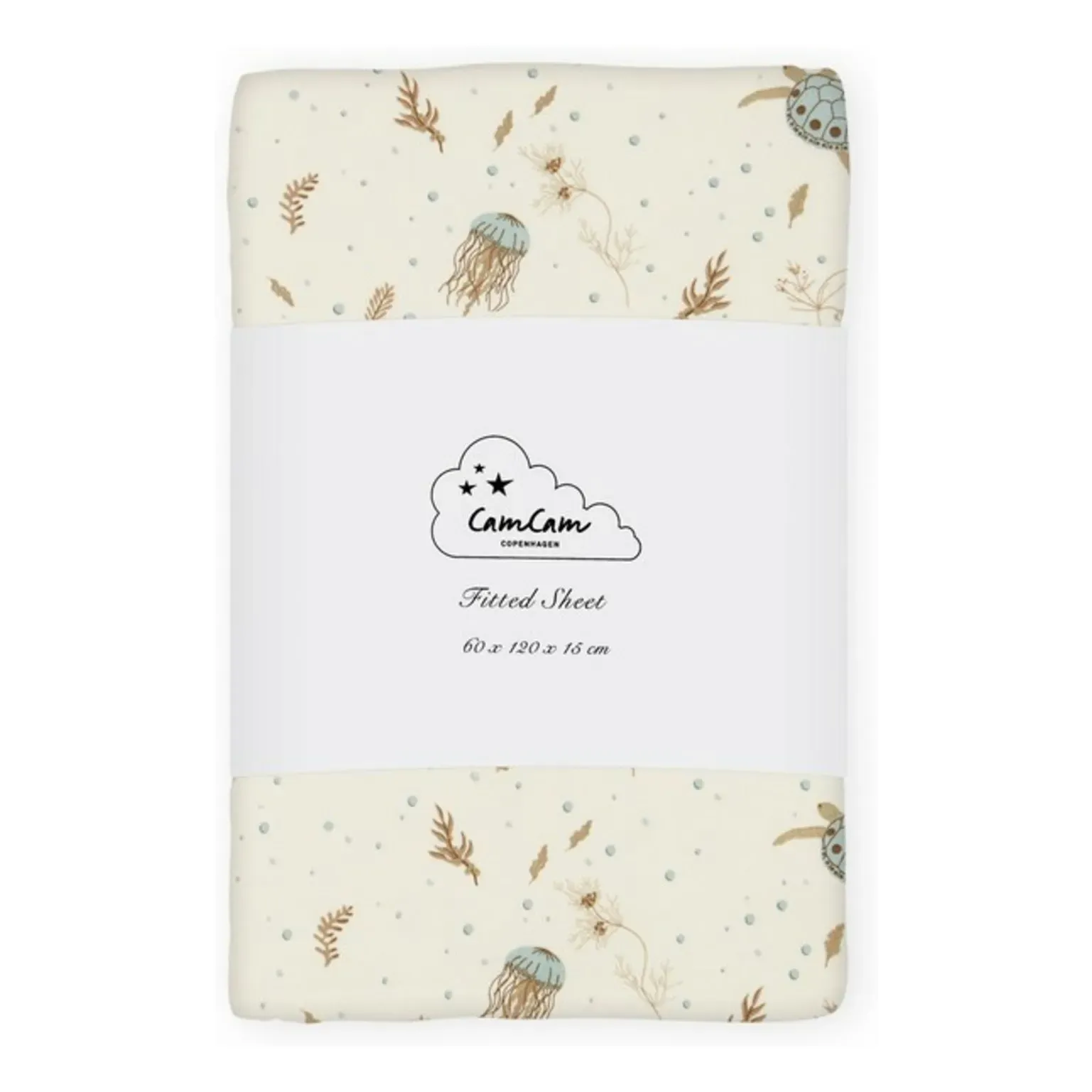 Sea Garden Fitted Sheet - Blue, Organic Cotton product