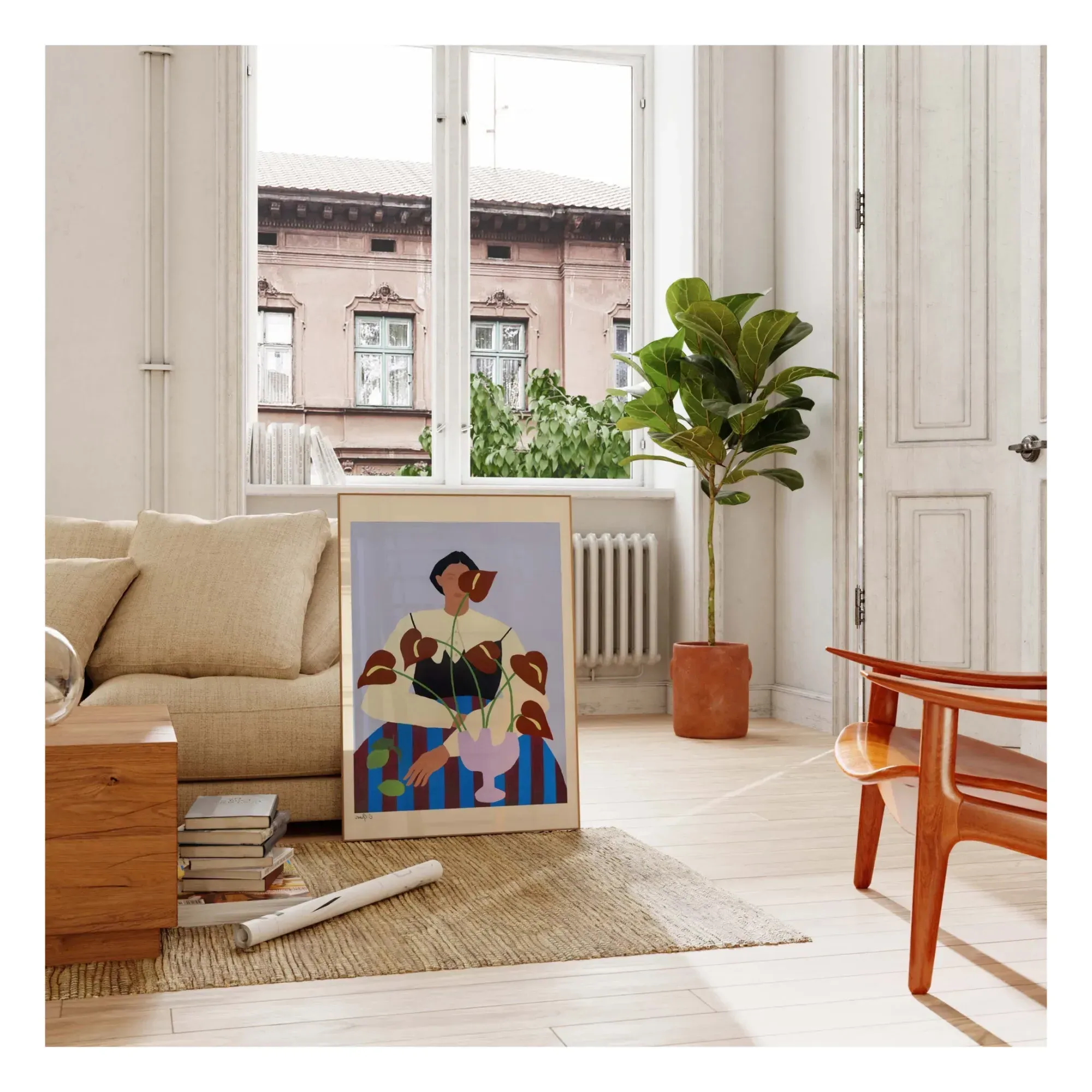 Carla Llanos Anthurium Flowers Poster - Multicoloured alternate view