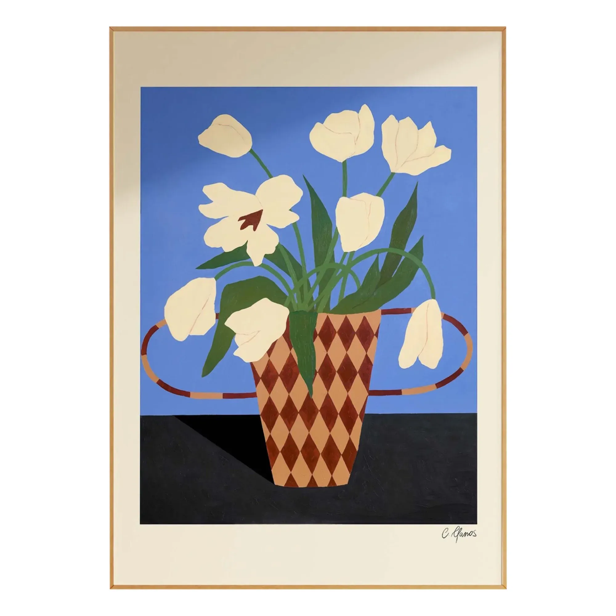 Carla Llanos White Flowers Poster - Multicoloured product