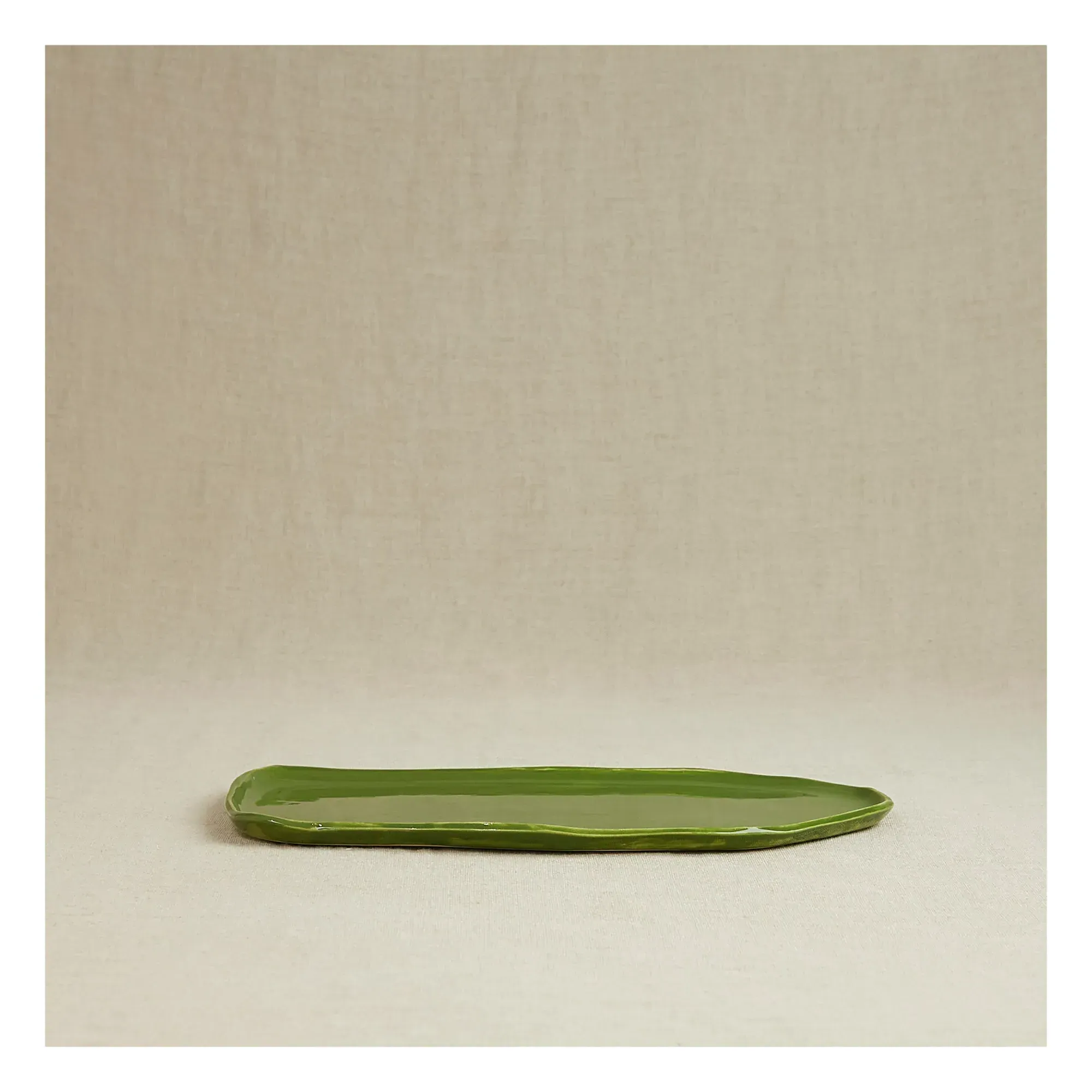 Casa Cecu Glazed Stoneware Display Dish - Khaki, Ceramic alternate view