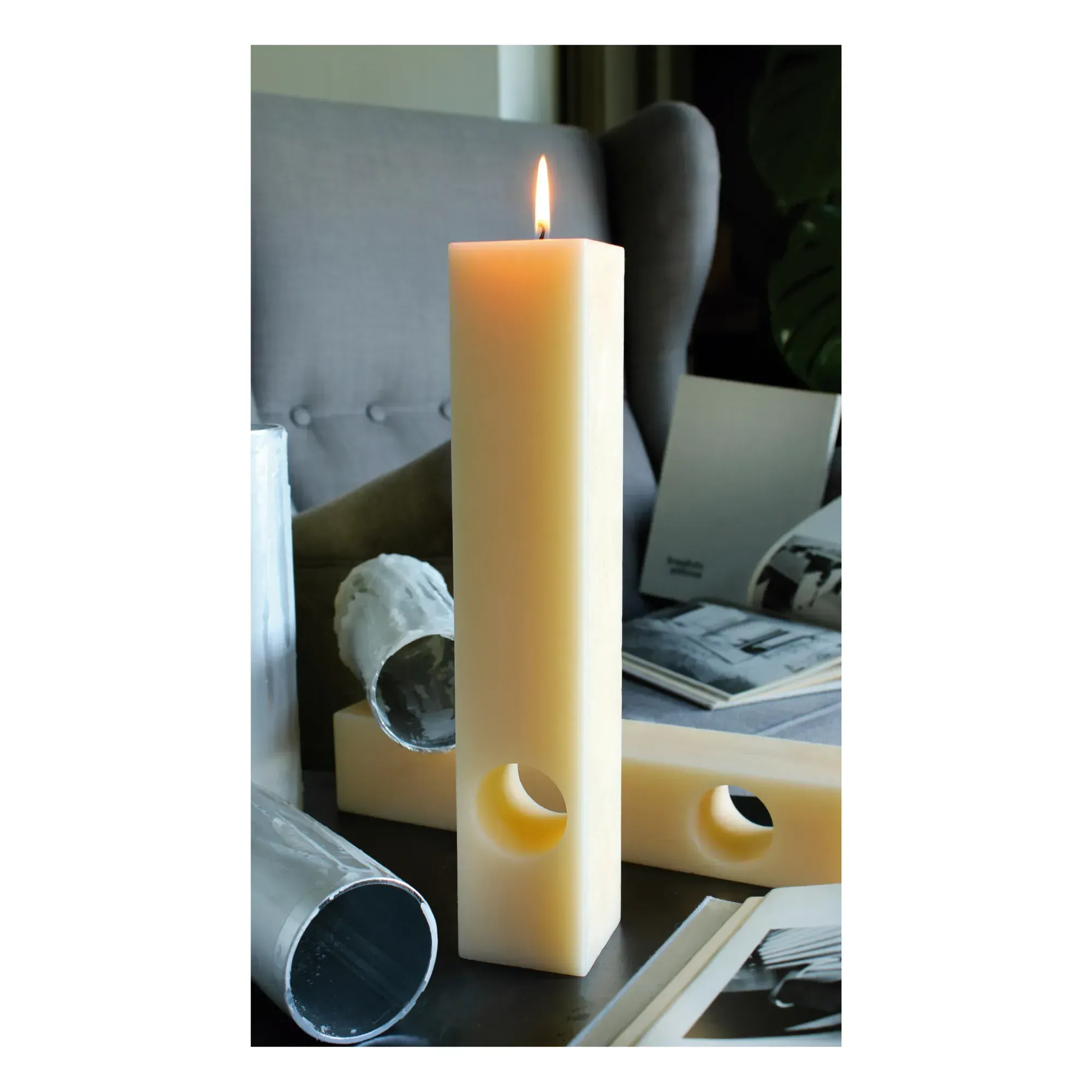 Ricardo by Marta Villalonga Pillar Candle - Natural, Wax alternate view