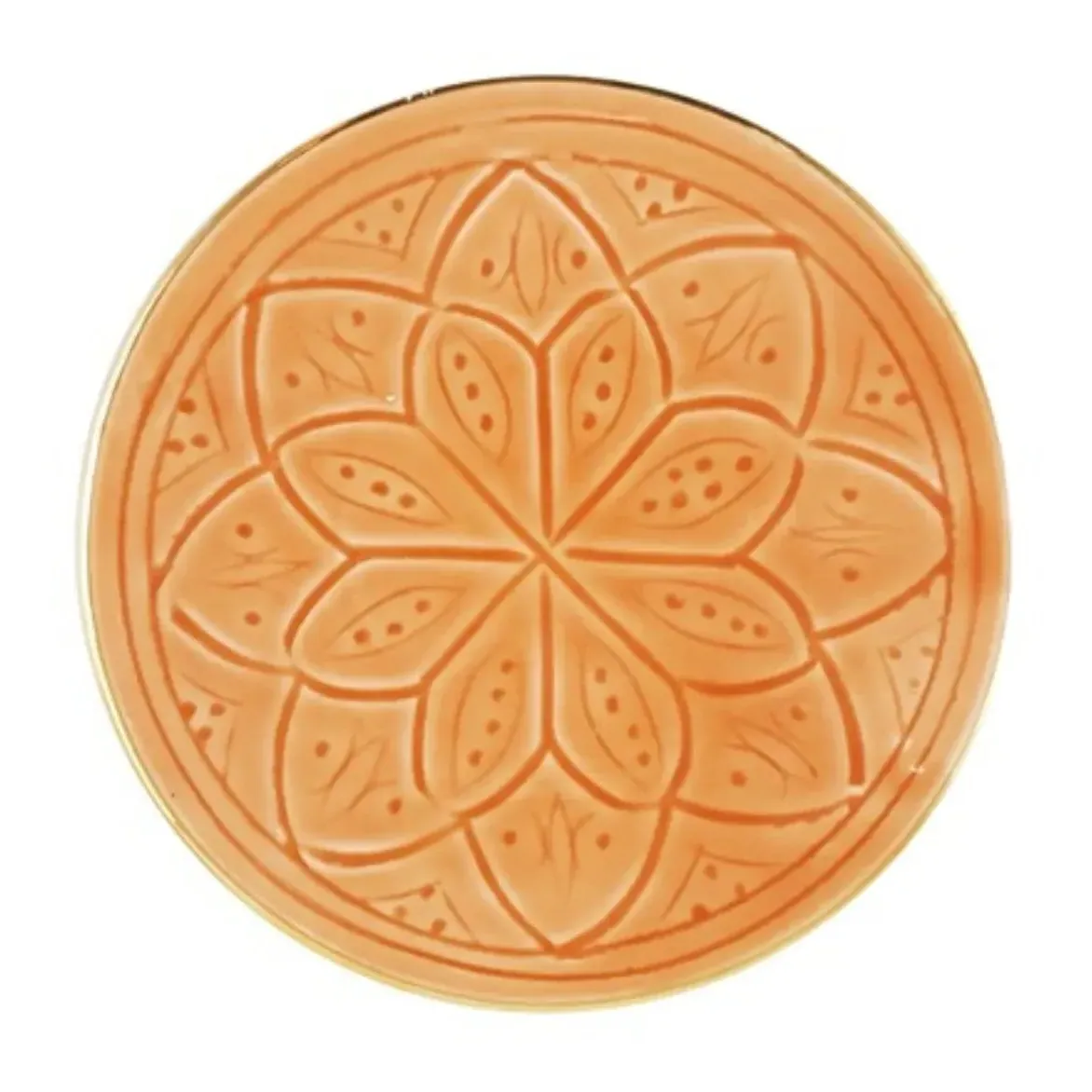 Printed Plate with Gold Border - Terracotta, Ceramic product