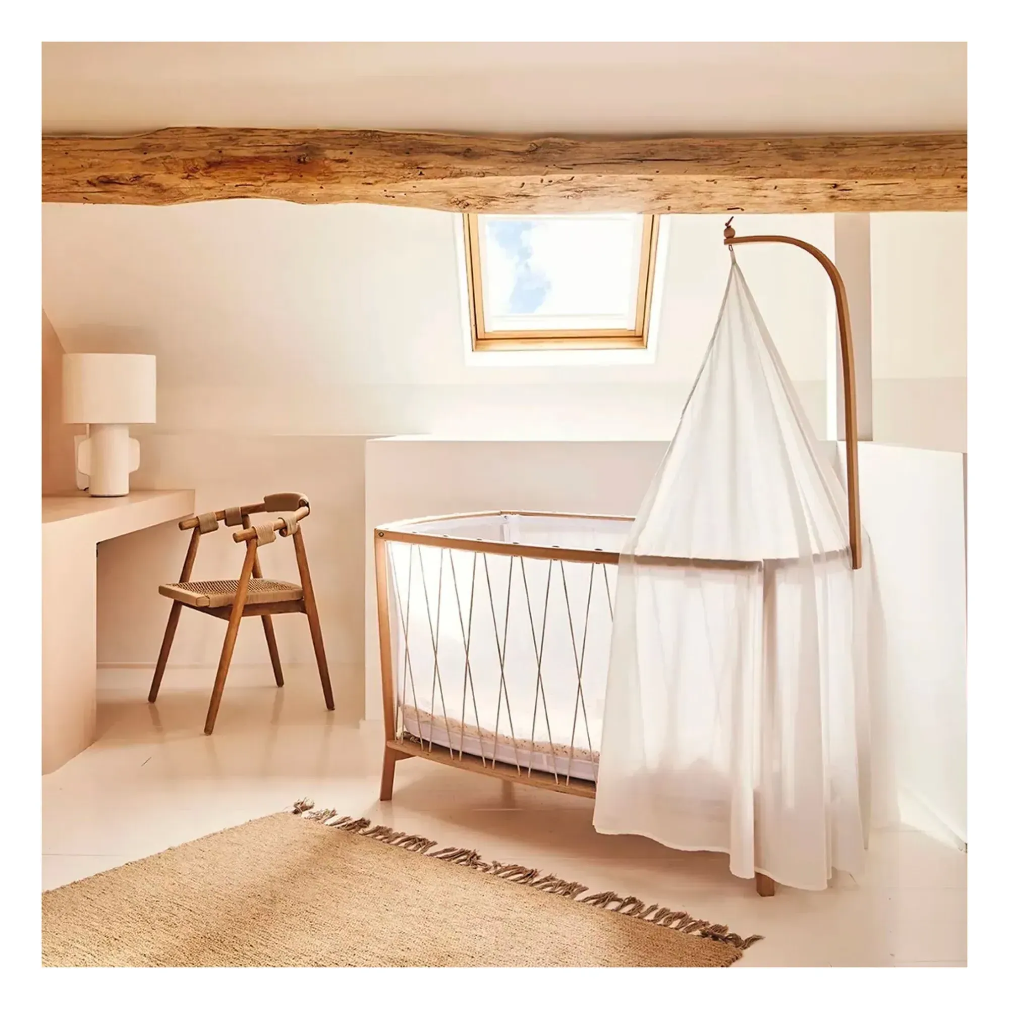 Kimi Canopy Bedspread - White, Organic Cotton alternate view