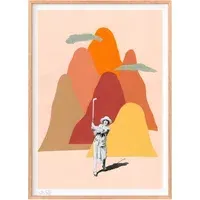 Beyond The Hill Golf Art Print - Orange alternate view