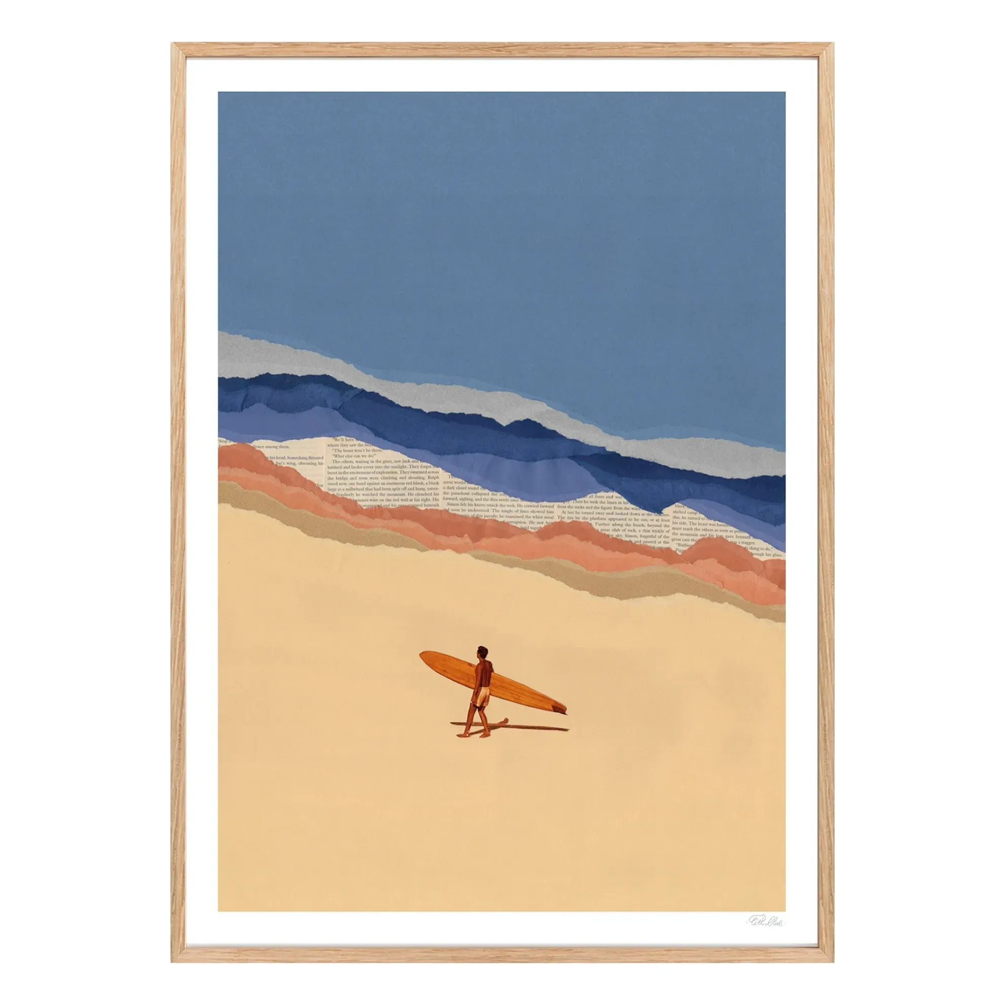 Ciel Glue Beach Boy Surfer Art Print - Multicoloured product