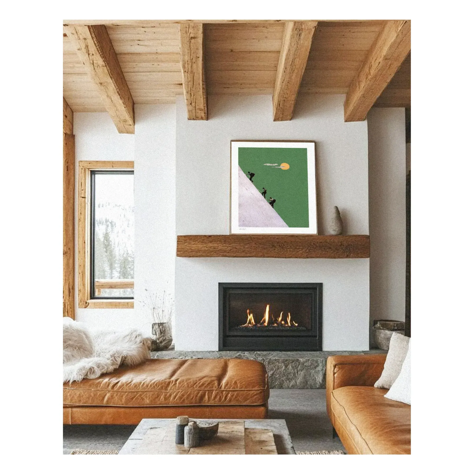 Mountain n°2 Rope Limited Edition Poster - Green alternate view