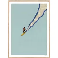 Santa Cruz Surf Art Print - Light Blue alternate view
