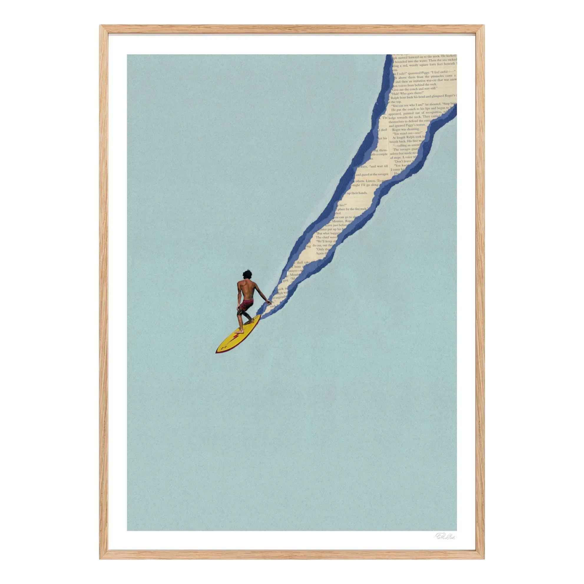Santa Cruz Surf Art Print - Light Blue product