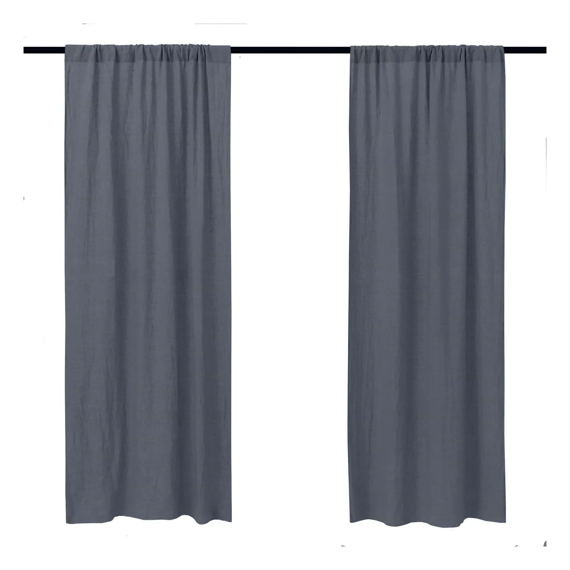 Washed Linen Curtain - Storm Blue, Linen alternate view