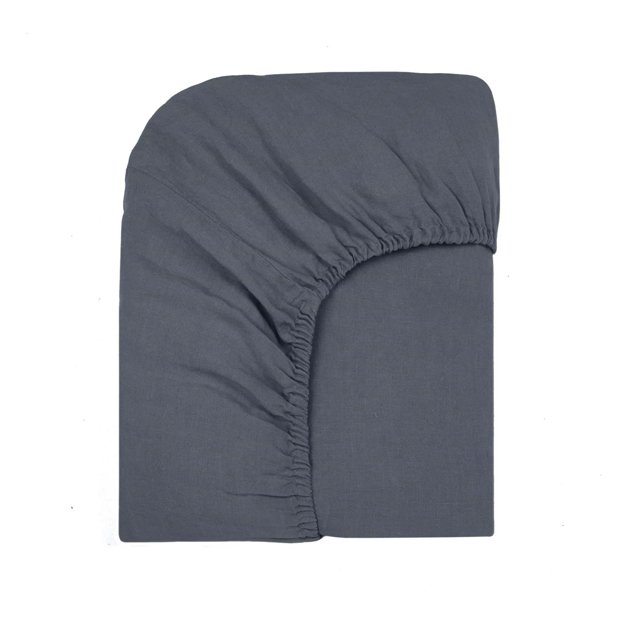 Washed Linen Fitted Sheet - Storm Blue, Linen product
