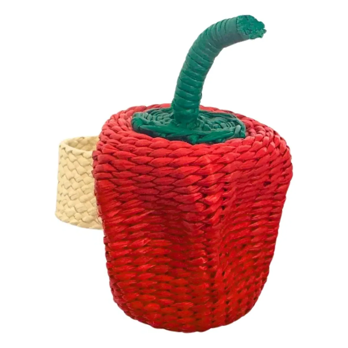 Bell Pepper Napkin Ring - Red, Toquilla Palm product