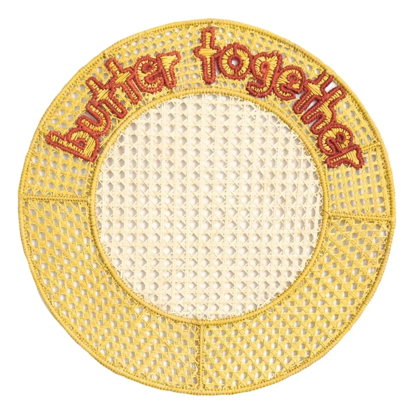 Butter Together Woven Placemat - Pale Yellow, Iraca Palm product